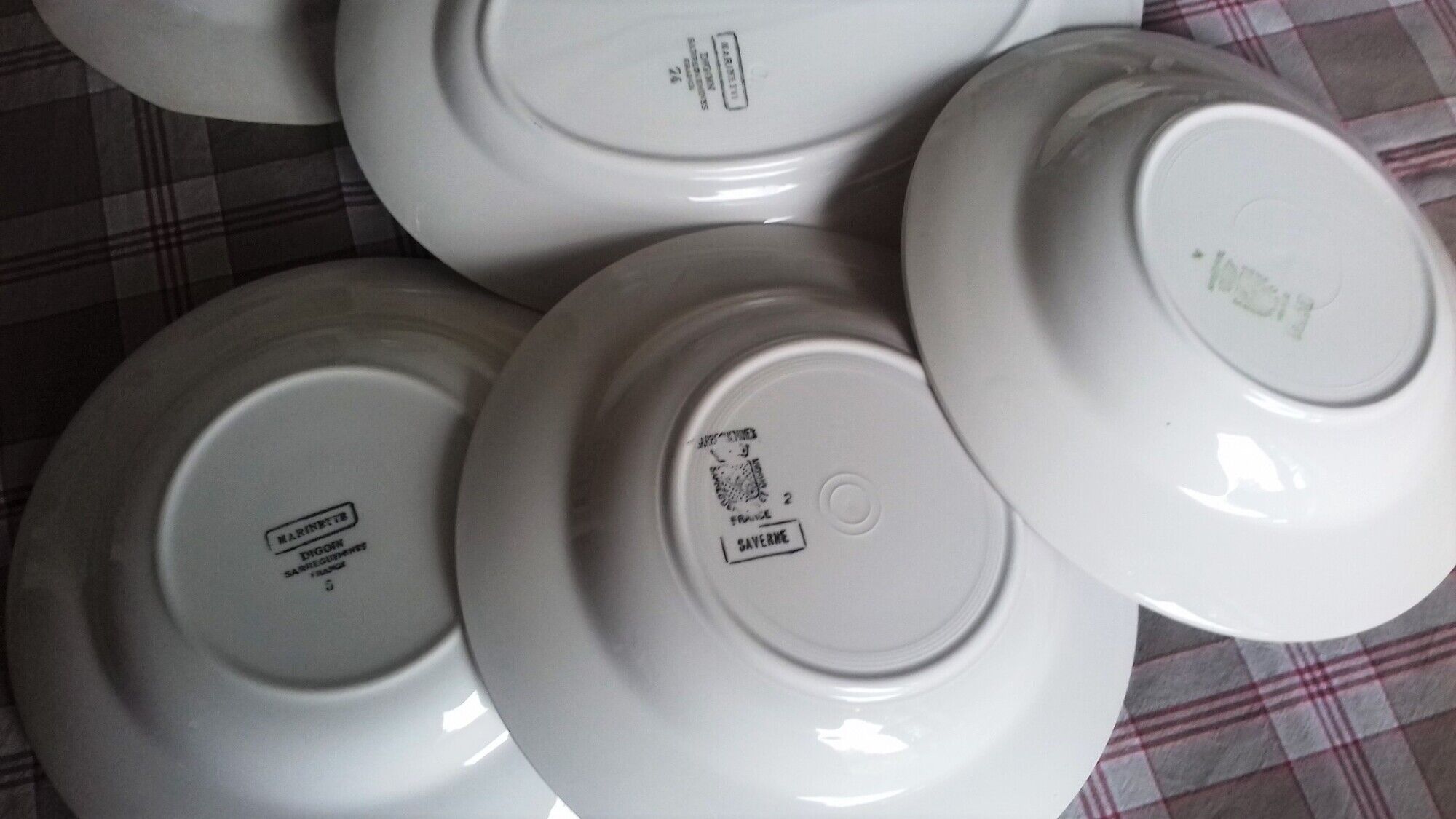 Lot 6 hollow plates and 1 oval dish Digoin Sarreguemines