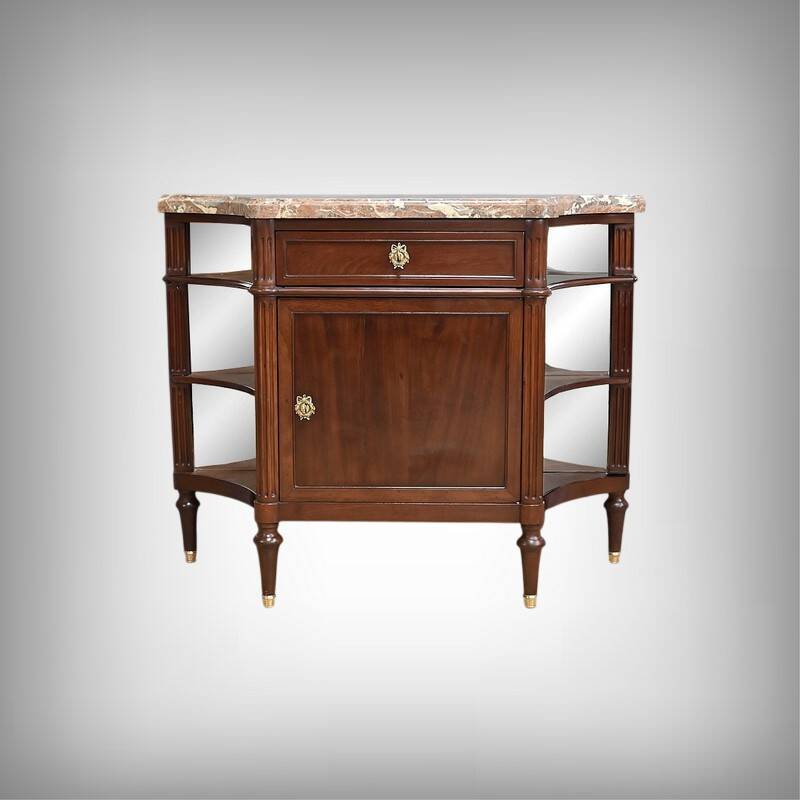 Small Mahogany Serving Cabinet, Louis XVI Style – 19th Century
