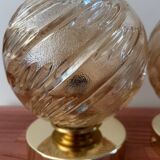 Paire d’appliques murales globes vintage