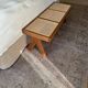 Solid wood and cane bench