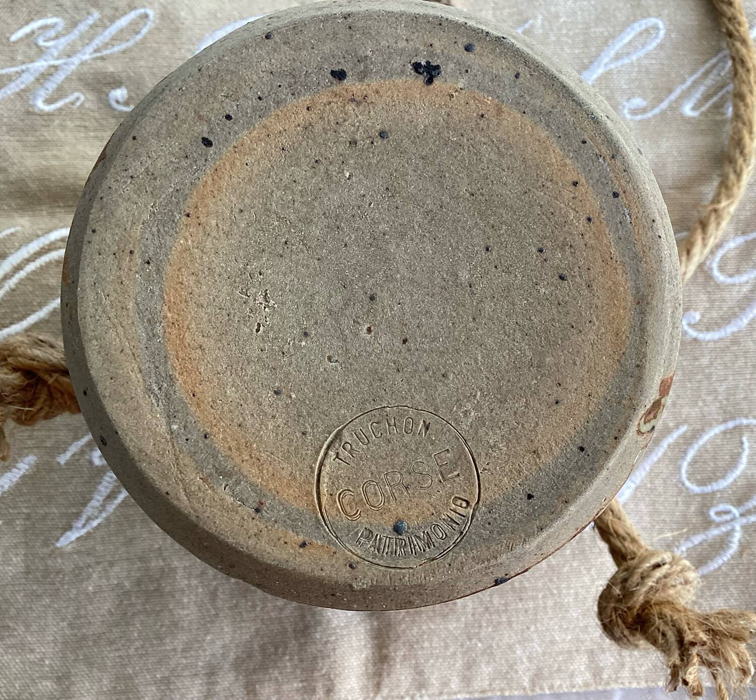 Pot vase with handles pyrite stoneware Truchon Corsica