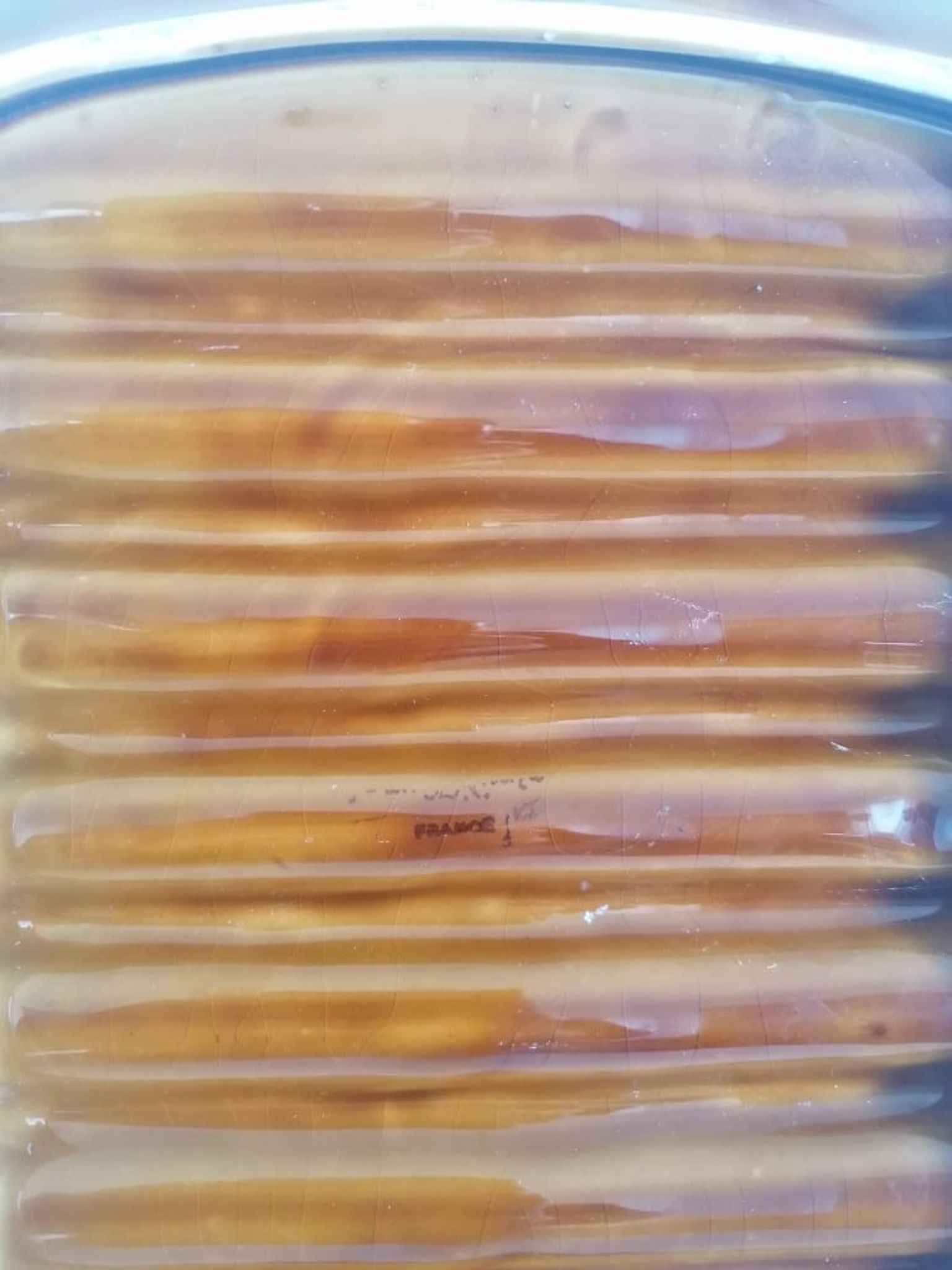 Plat à asperges barbotine Sarreguemines , 1960