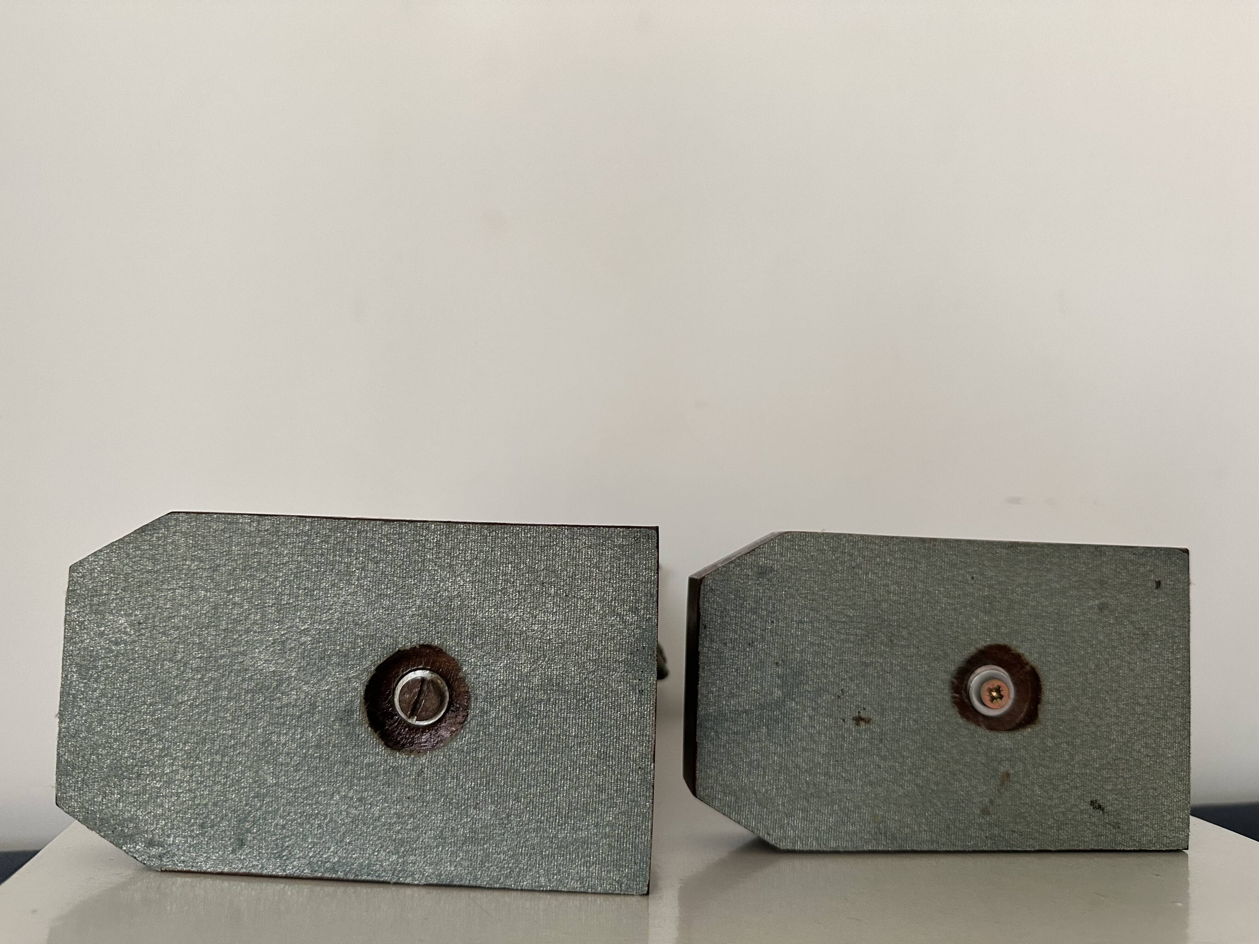 Pair of eagle bookends in green patina regula with rosewood base