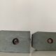 Pair of eagle bookends in green patina regula with rosewood base