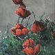 Tableau bouquet de coquelicots