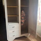 Parisian Art Deco period armoire – cream patina