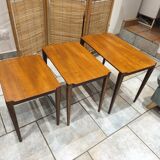 Vintage Scandinavian nesting coffee table in solid teak