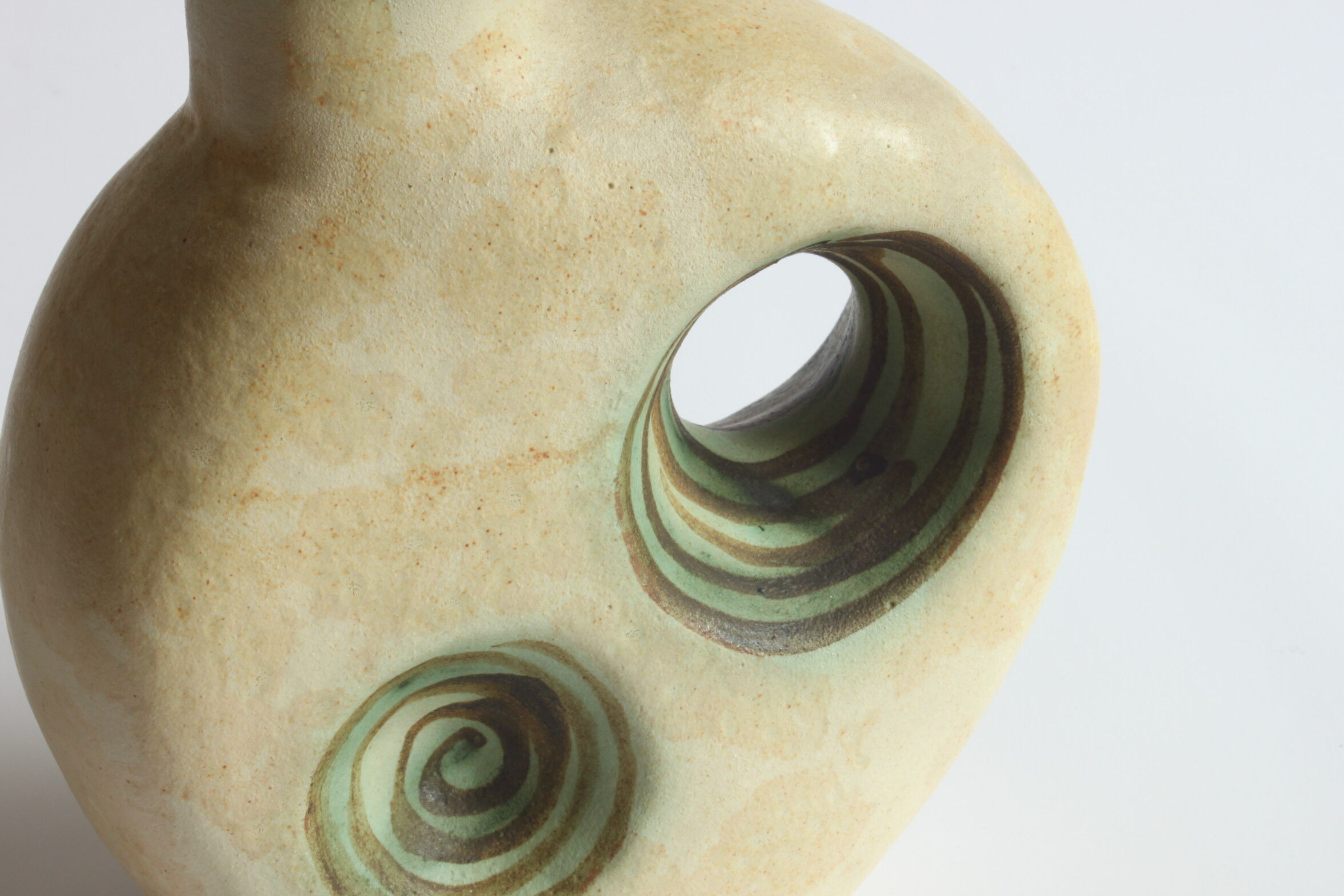 Space Age Ceramic Vase with Openings by Nikos Dazelidis, Athens, 1960s