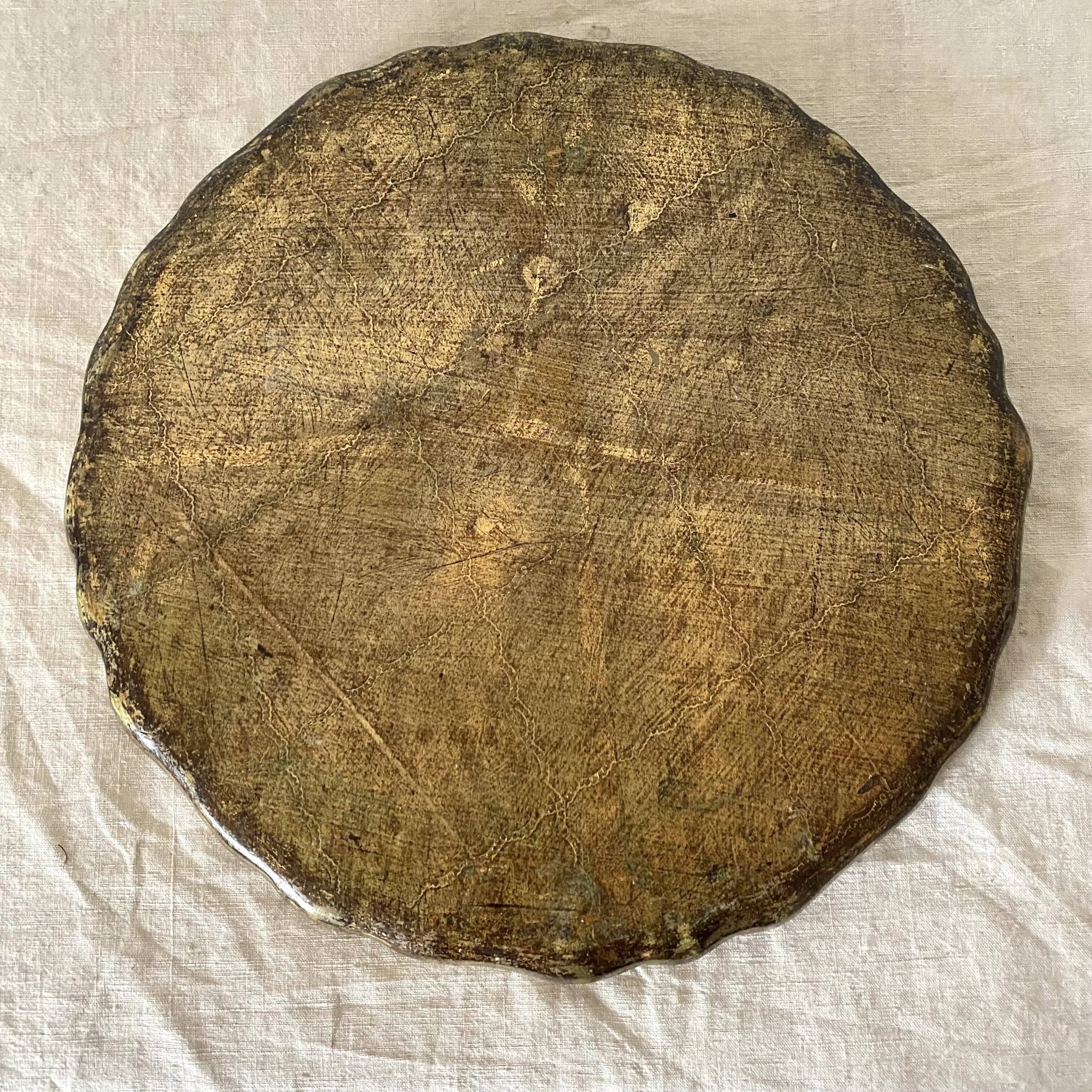 Round wooden tray Florentine -Italy
