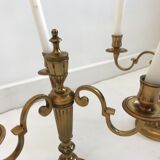 Pair of golden brass candlesticks