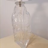 Pied de lampe en verre moulé 3 visages Suède 1960