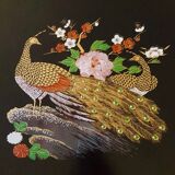 70's tray set, peacock