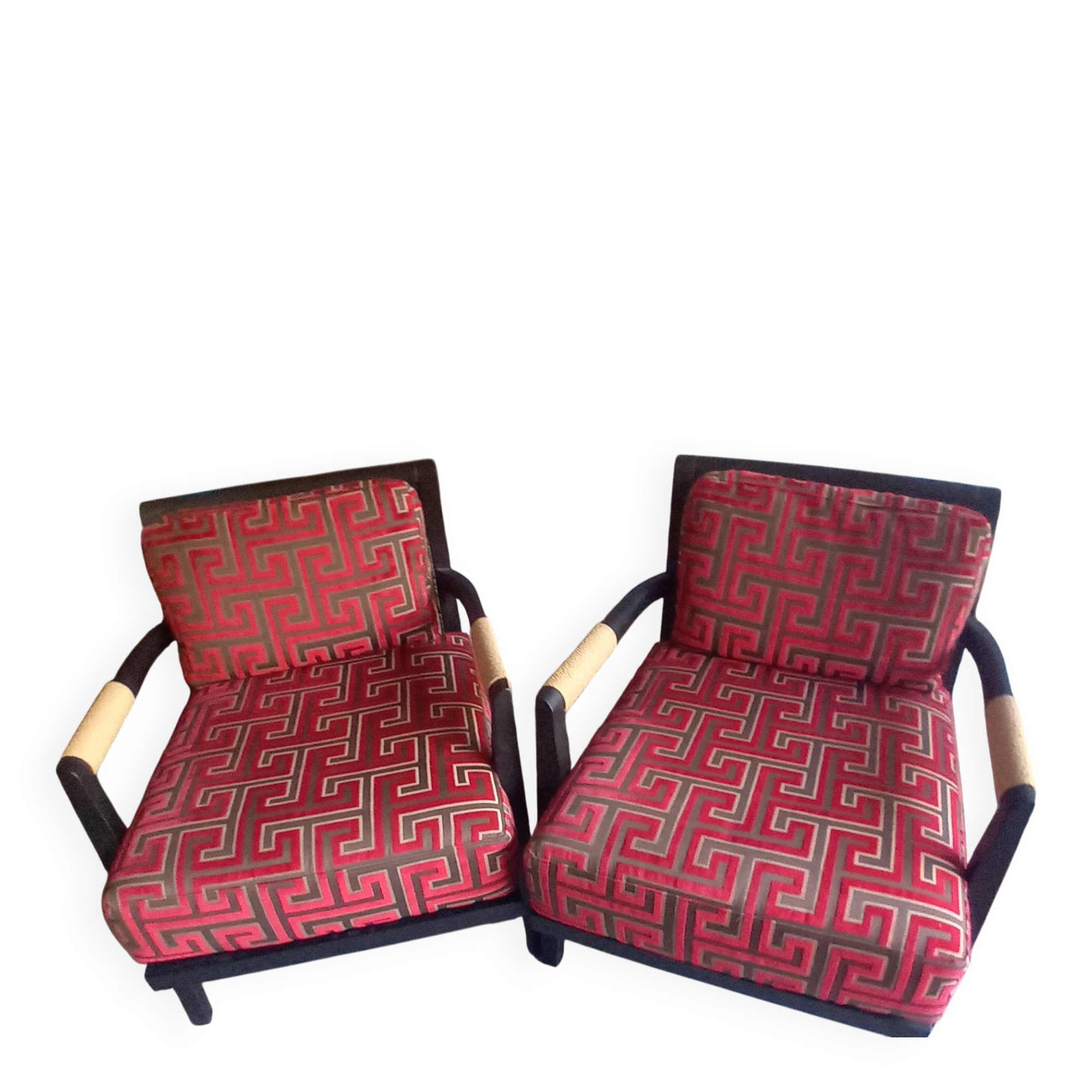 Fauteuil colonial motif labyrinthe