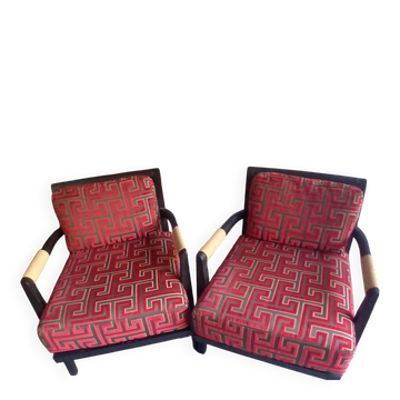 Fauteuil colonial motif labyrinthe