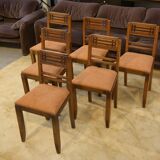 Set of 6 brutalist chairs from the 1950s.
