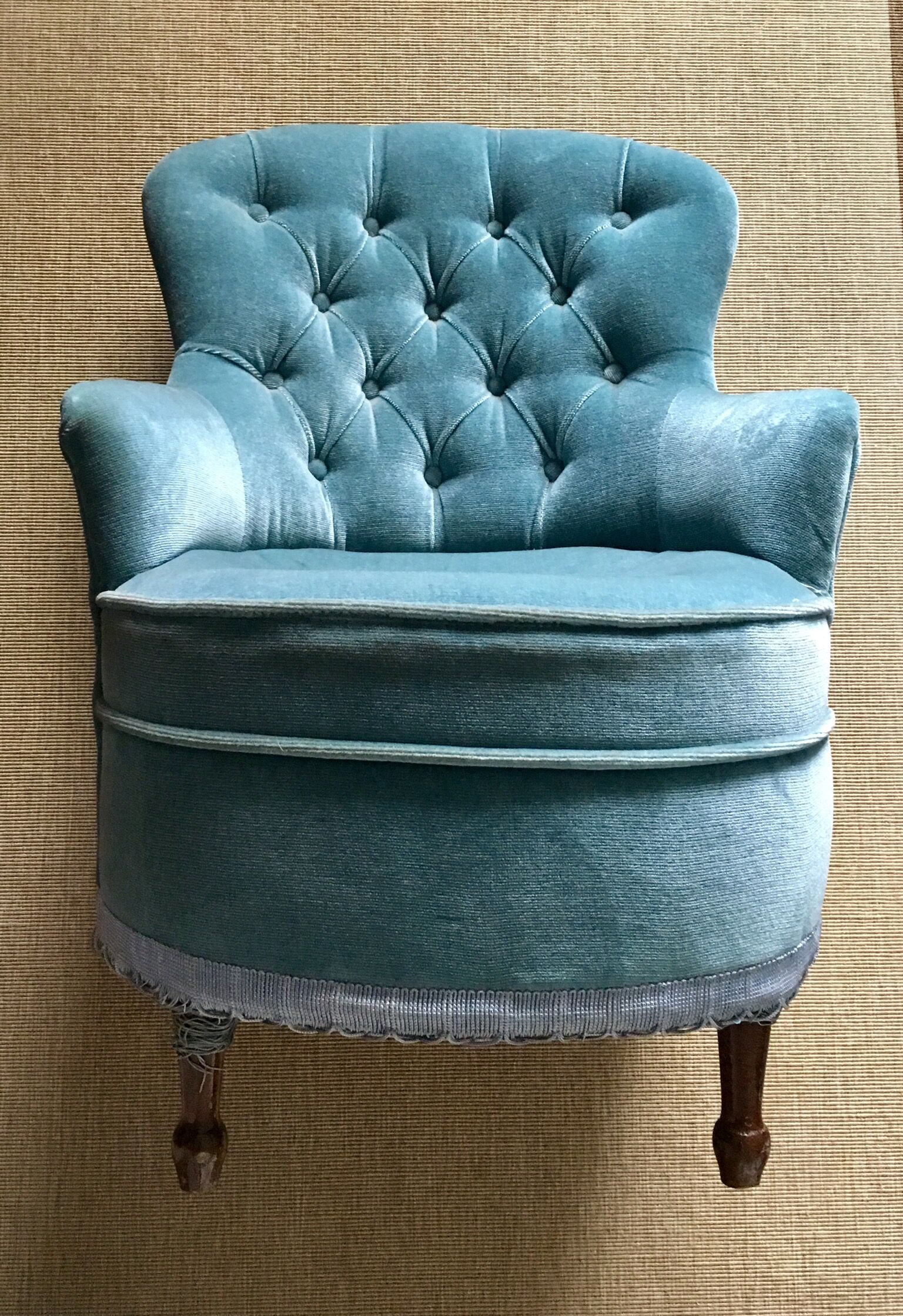 Armchair 70s peacock blue Toad