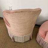 Pair of powder pink toad armchairs
