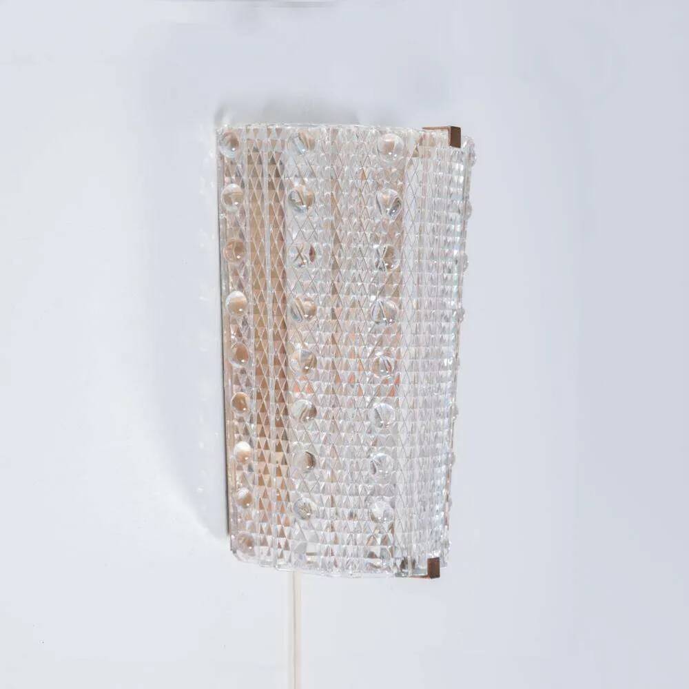 Vintage glass wall sconces by Carl Fagerlund, Lyfa glass sconces.