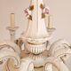 Large hand-painted gilded chandelier mangani ceramiche porcelain
