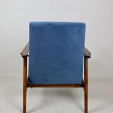 Vintage Ocean Blue Fox Easy Chair, 1970s