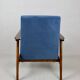 Vintage Ocean Blue Fox Easy Chair, 1970s