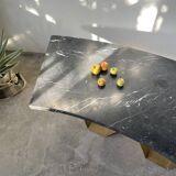 Addor 60s sculptural marble and brass coffee table
