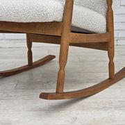 1970s, Scandinavian design, high-backed rocking chair, reupholstered.