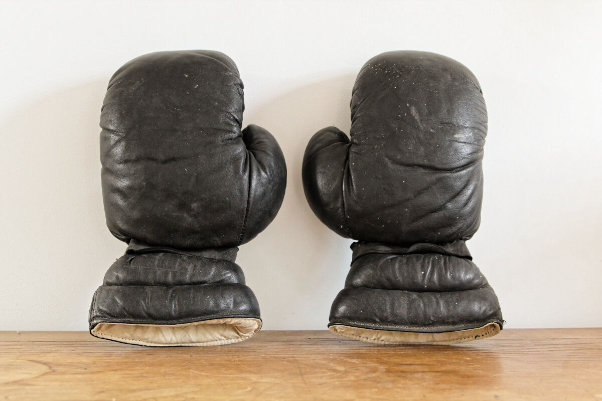 Old pair of box gloves