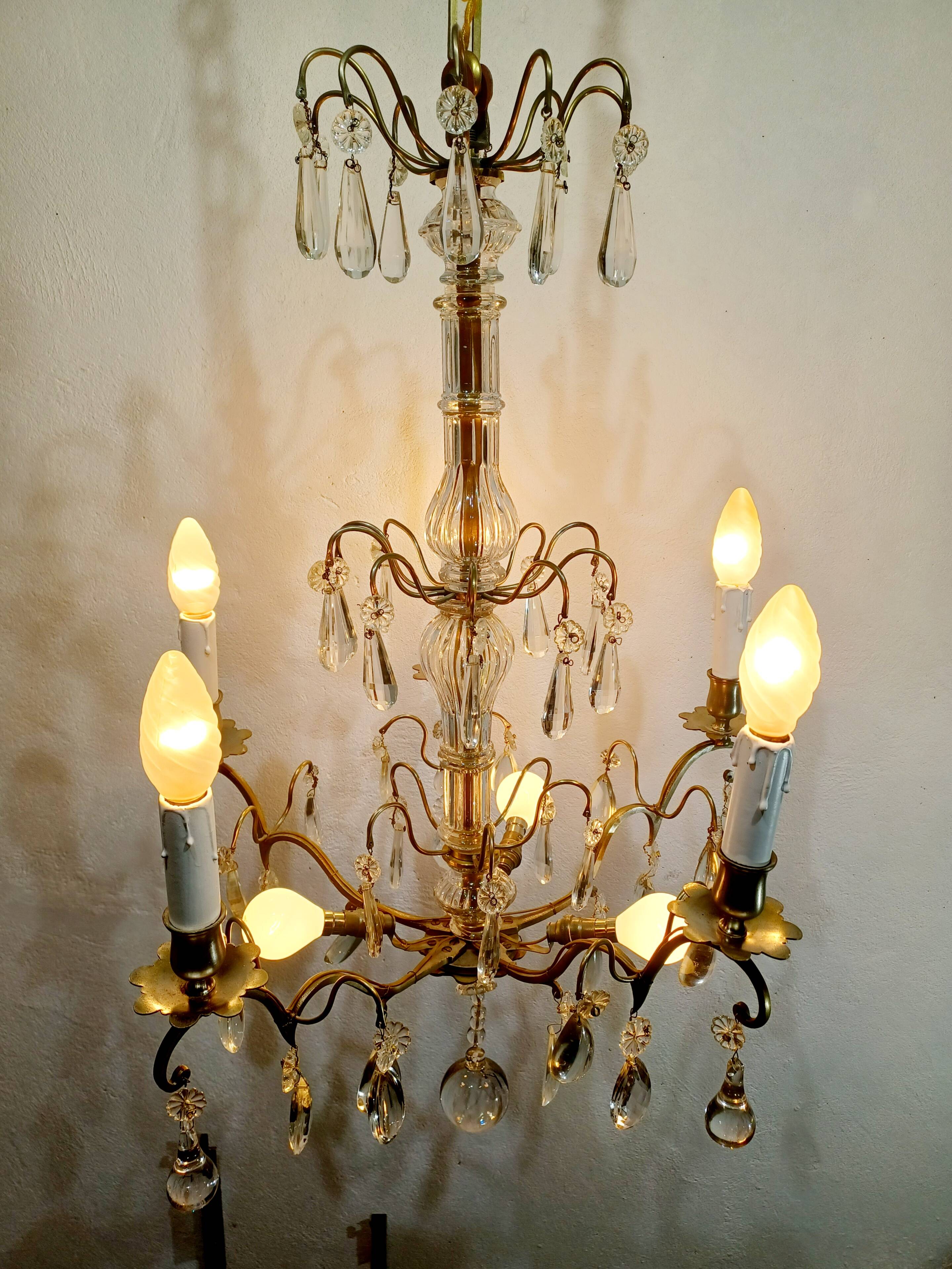5-light crystal chandelier