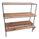 Wrought iron shelf, 3 walnut shelves