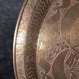 Large Oriental Tea Tray Engraved Hands