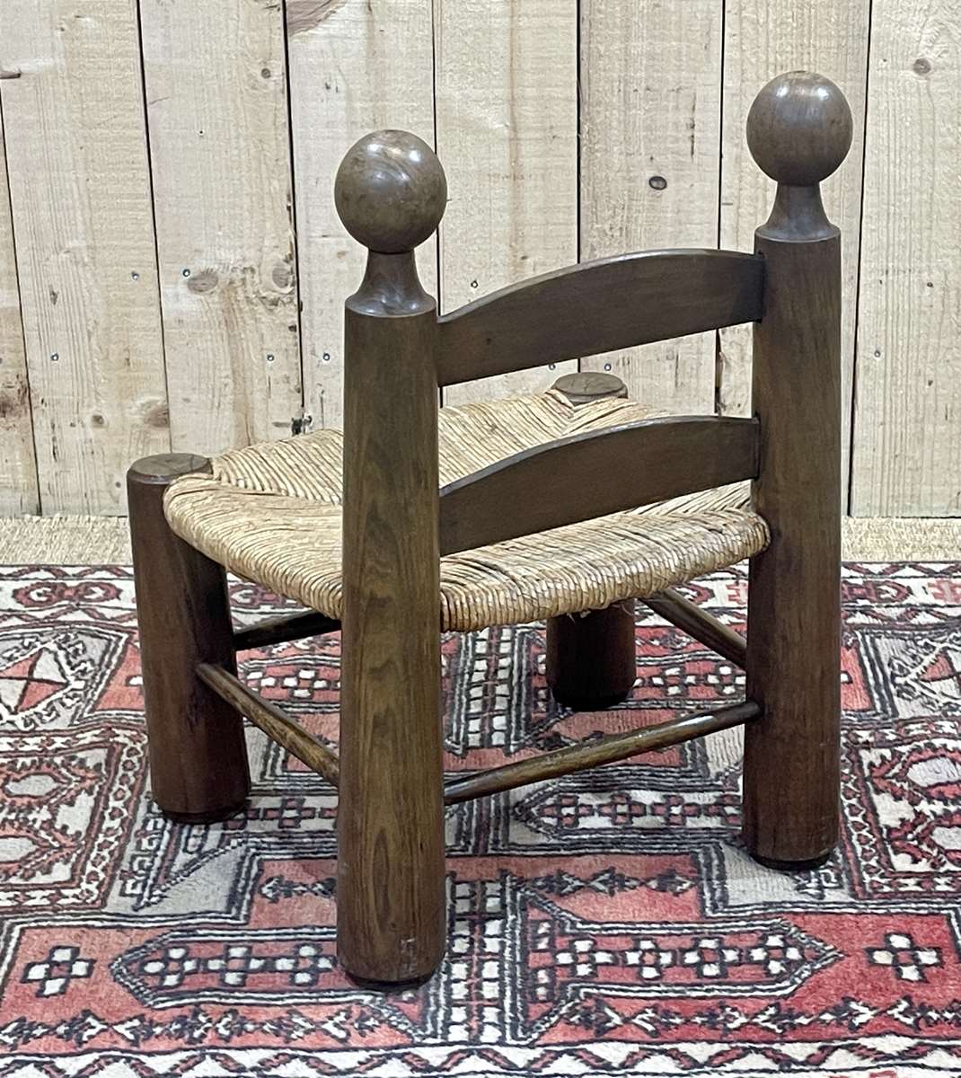 Low chair in elm and beech