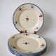 Lot of 5 digoin sarreguemines flat plates model "mary-lou" 1940