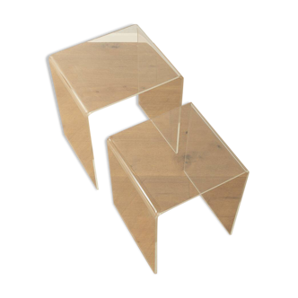 1960s acrylic side tables