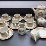 Service à café en grès de Sarreguemines, années 70-80