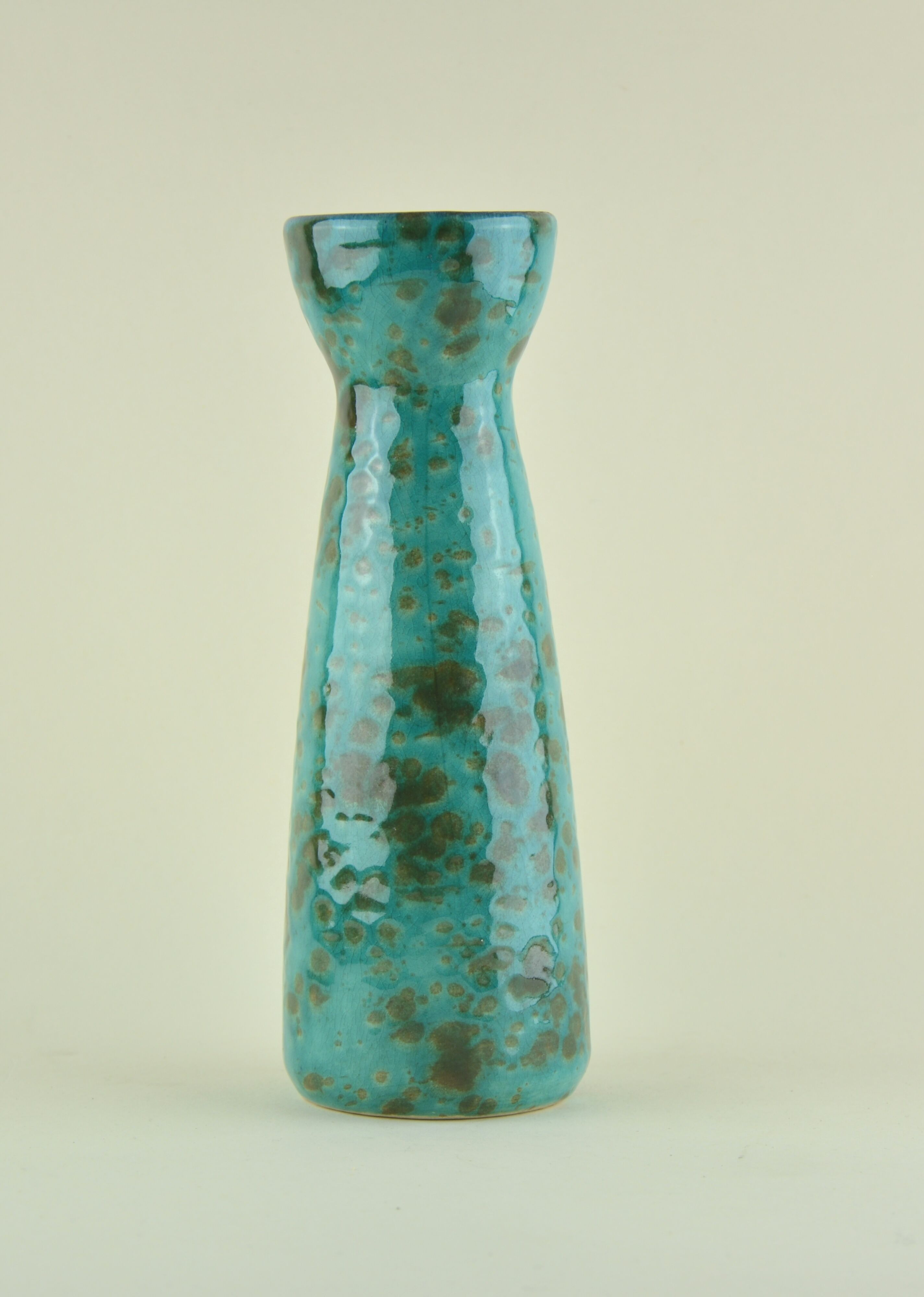 Speckled green vase West germany