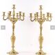 Pair of candelabra, in Louis XV style, in gilded bronze.