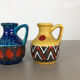 Ensemble de 2 vases multi-color fat fat lava  "215-17" bay ceramics Allemagne