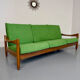 Vintage 3-seater canapé in solid oak with boucle fabric, Scandinavian design from the 70s.