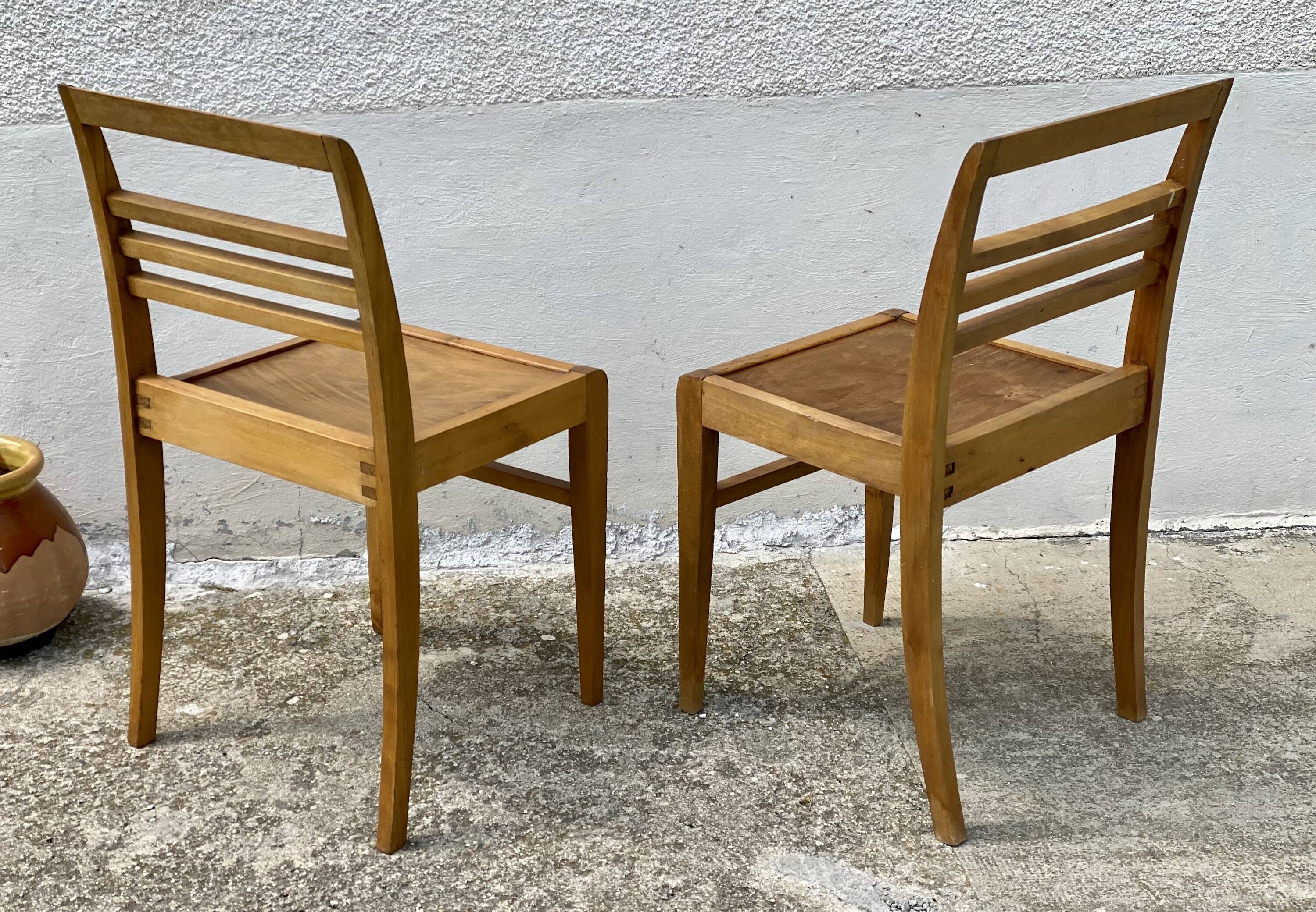 Pair of chairs by René GABRIEL, reconstruction period 1950