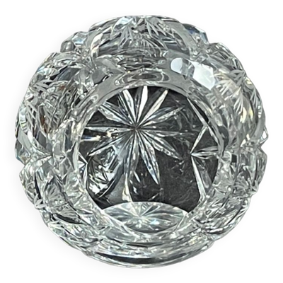 Cendrier boule individuel en cristal taillé - XXème