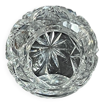 Cendrier boule individuel en cristal taillé - XXème