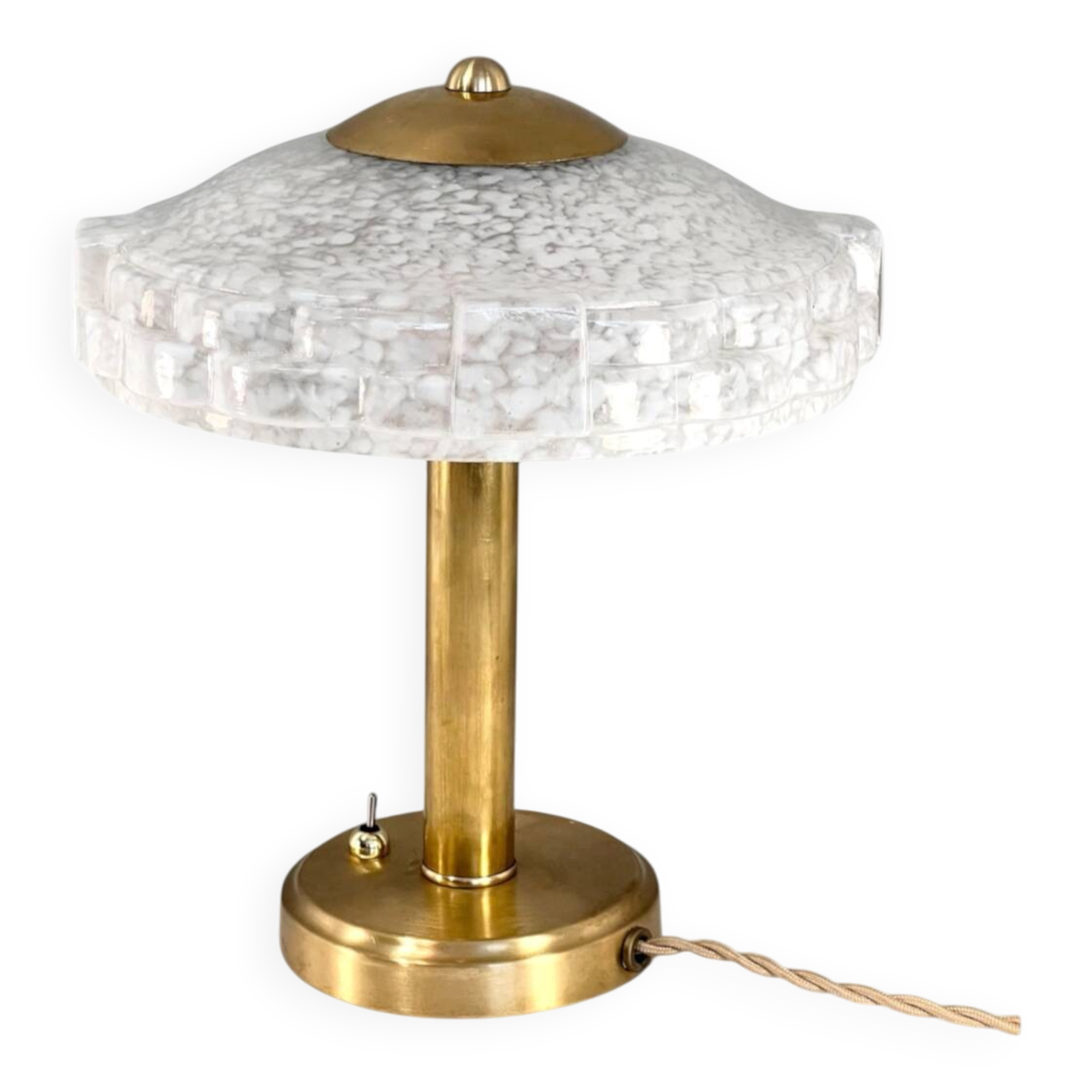 Table lamp in Skyscraper style • Clichy glass & brass