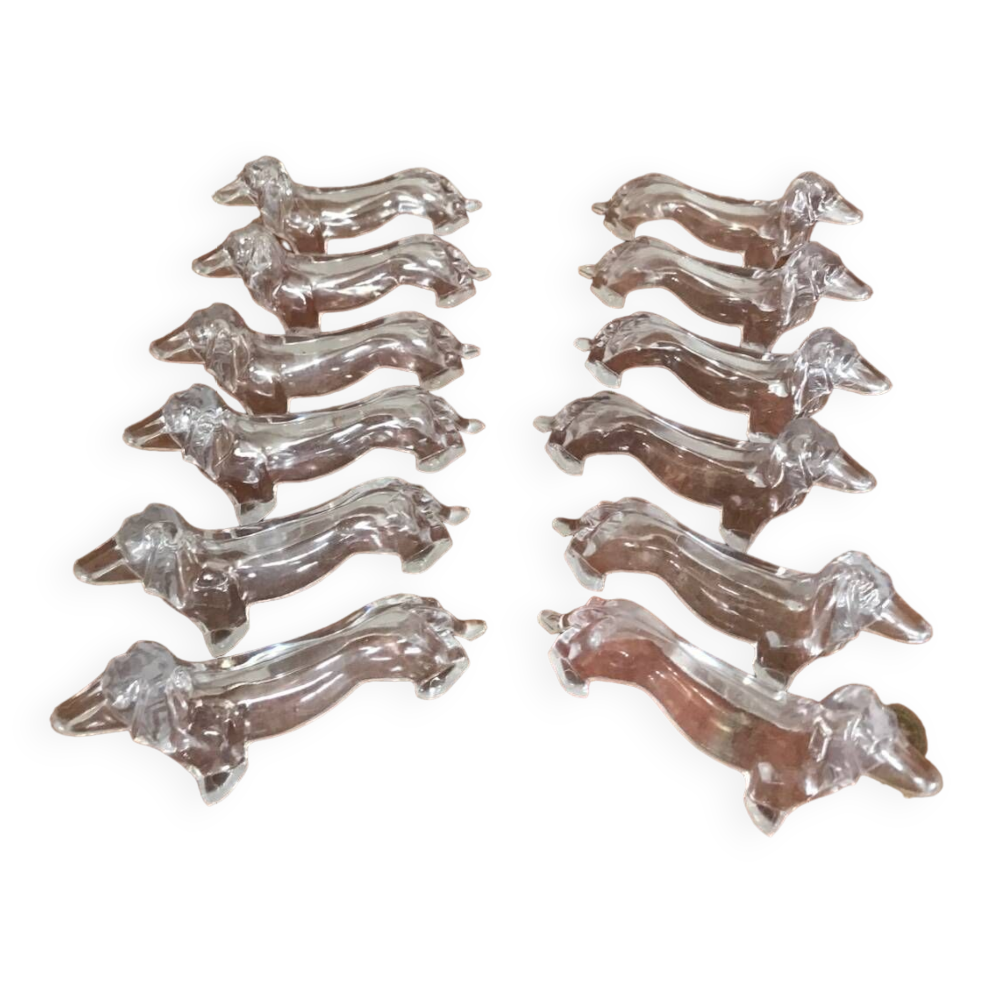 Series of 12 dachshund knife holders