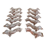 Series of 12 dachshund knife holders