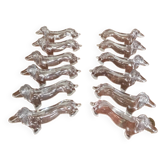 Series of 12 dachshund knife holders