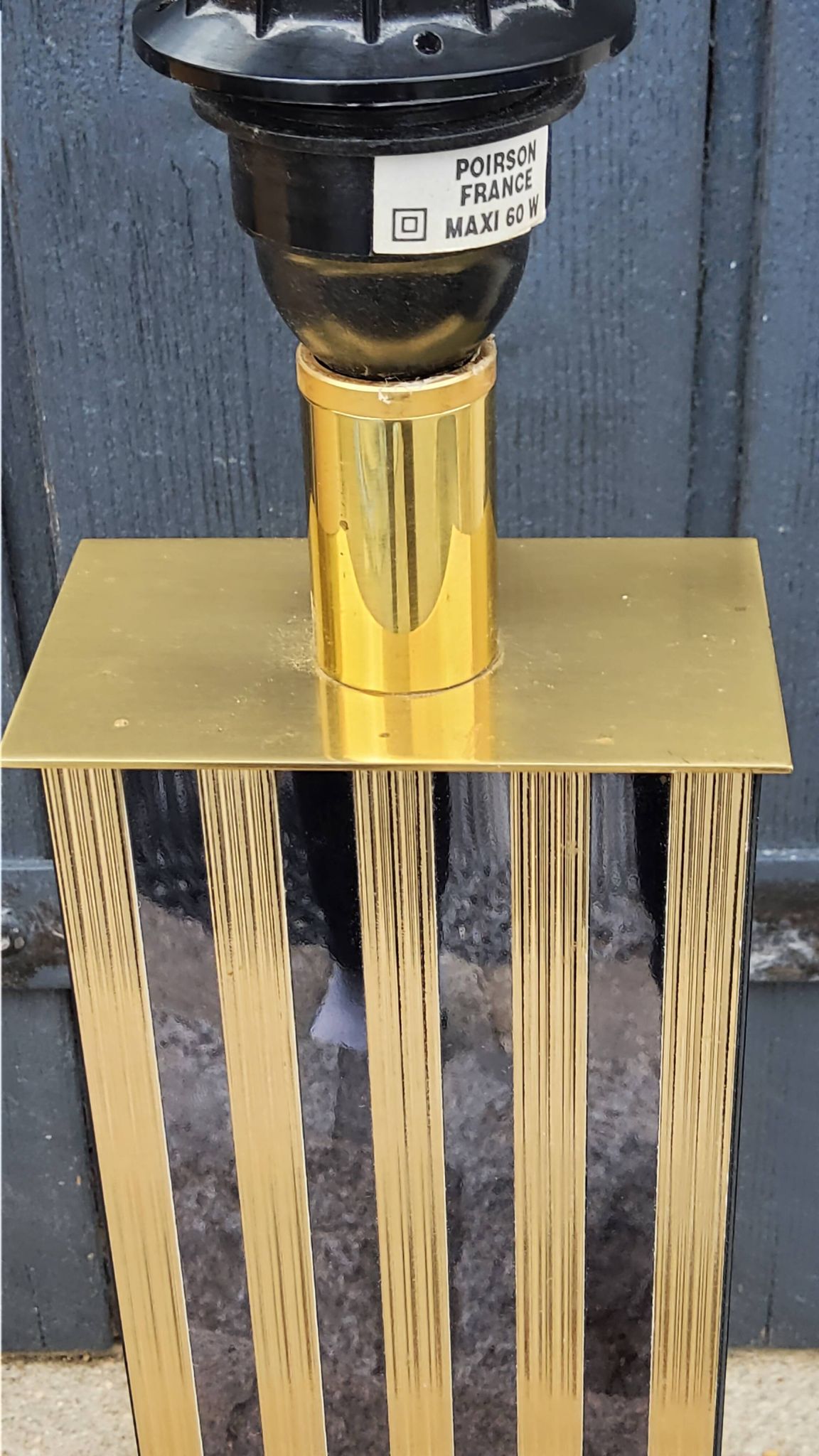 Hollywood Regency style Le Dauphin lamp from the 70s/80s in gilded brass and silver metal