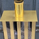 Hollywood Regency style Le Dauphin lamp from the 70s/80s in gilded brass and silver metal