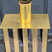 Hollywood Regency style Le Dauphin lamp from the 70s/80s in gilded brass and silver metal