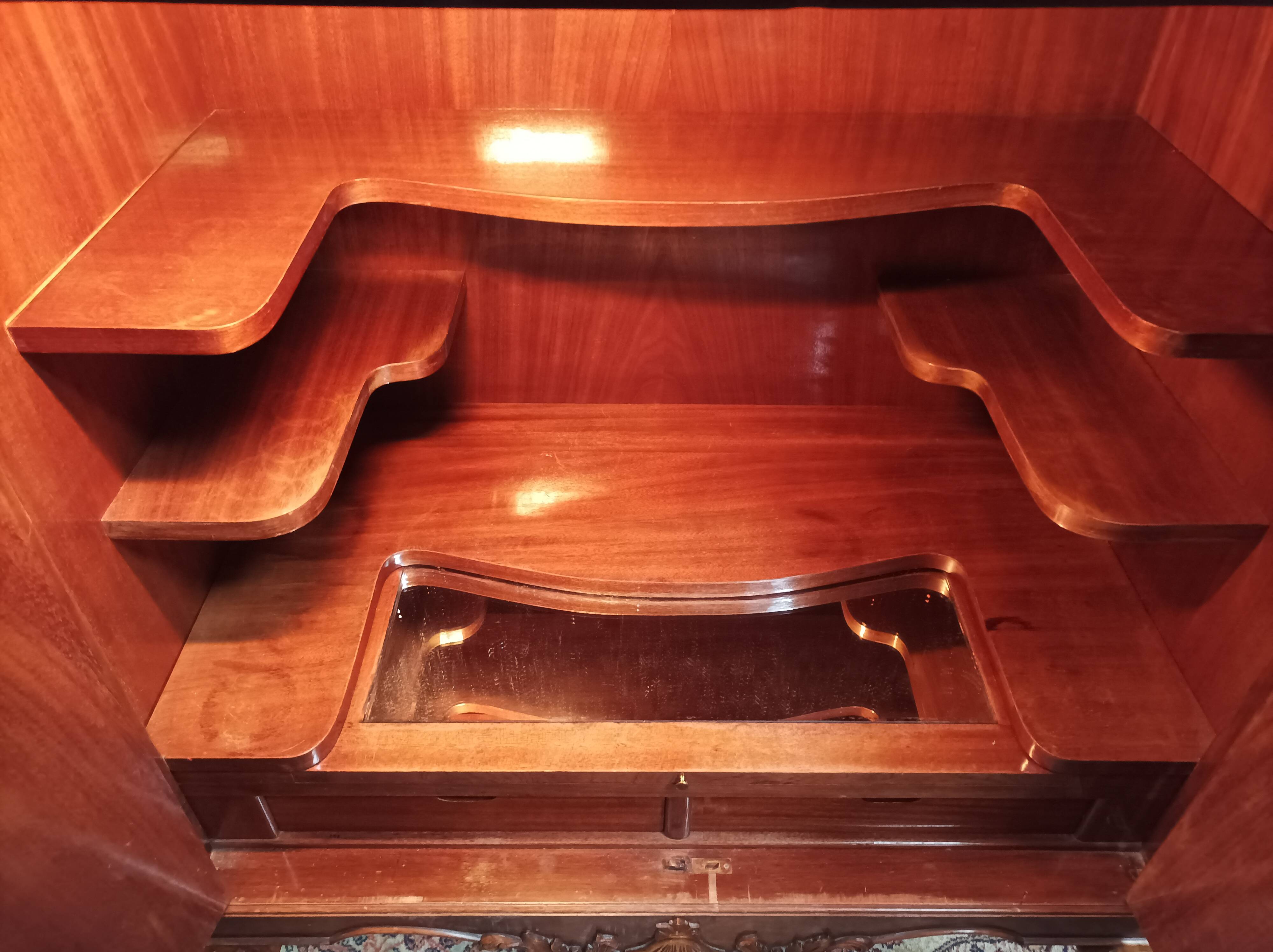 Chippendale mahogany bar cabinet Maison Jellinek in Faubourg Saint Antoine Paris